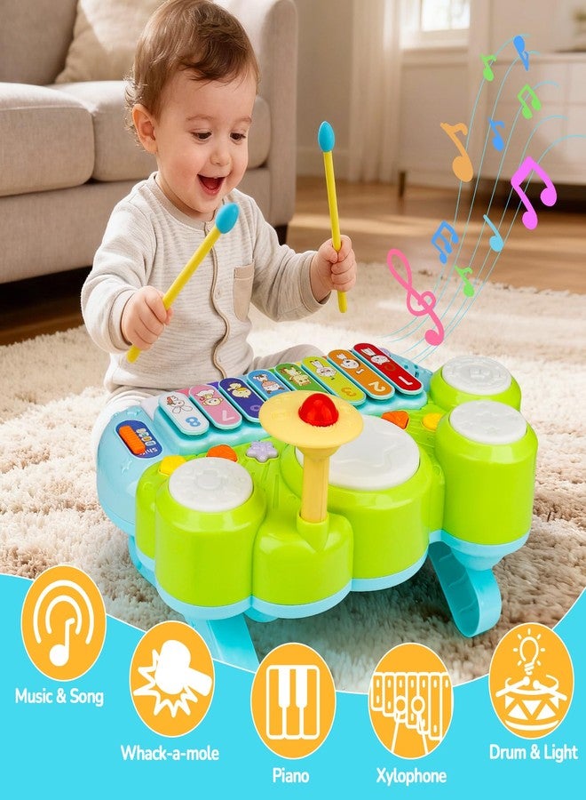 AugToy Baby Musical Toys 3 in 1 Piano Keyboard Xylophone Drum Set for 1 Year Old Girls Boys Toys Age 2 Music Instrument Learning Toys Toddlers 1-3 0-2 First Birthday Gift Infant Baby Toys 6 9 12 18 Month - Image 3